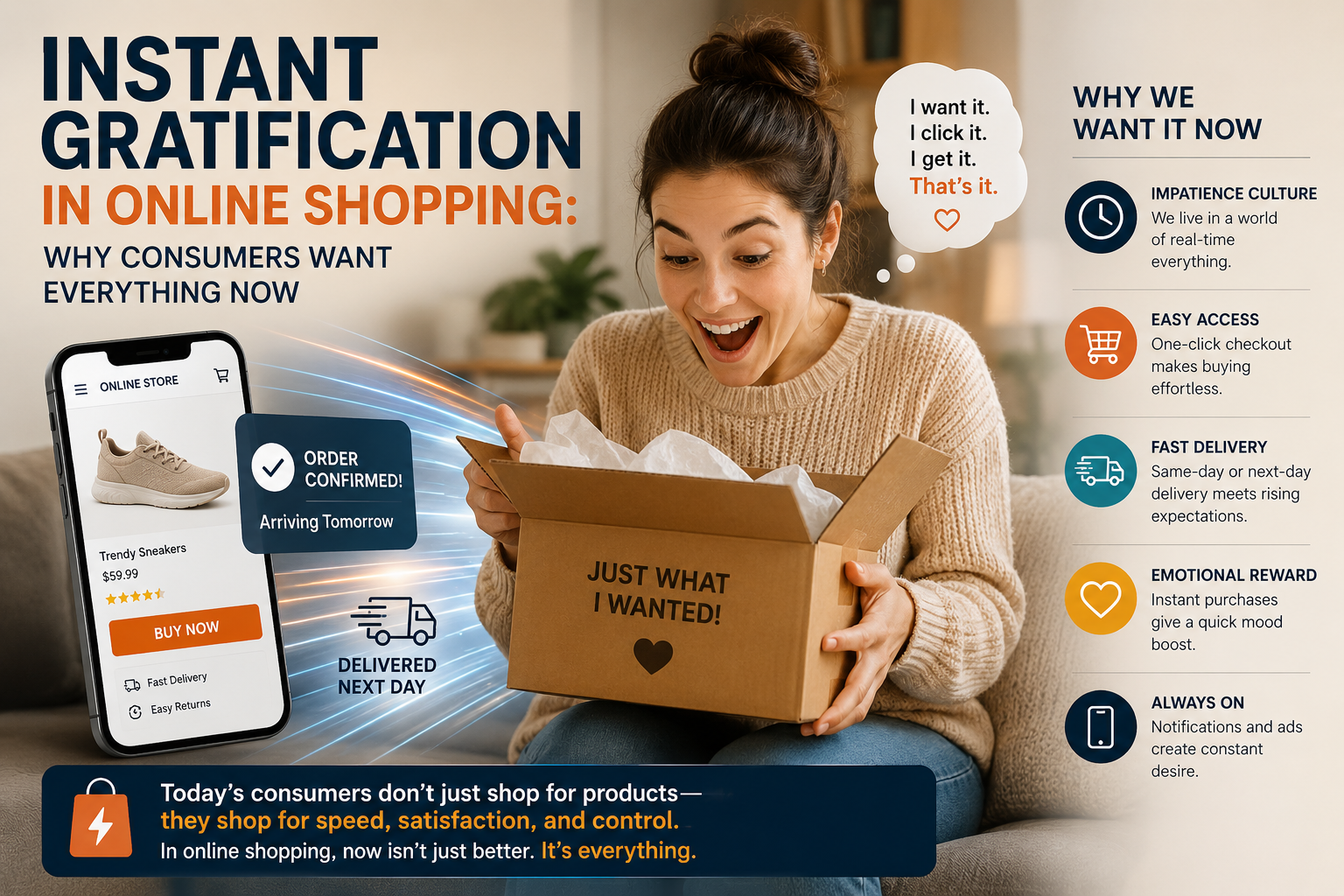Instant Gratification in Online Shopping: Why Consumers Want Everything Now